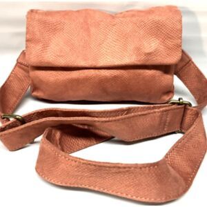 Anthropologie Coral Crossbody Bag with Elegant Texture